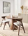 Esszimmerstuhl 2er Set LACOTA Holz Dunkelbraun / Grau