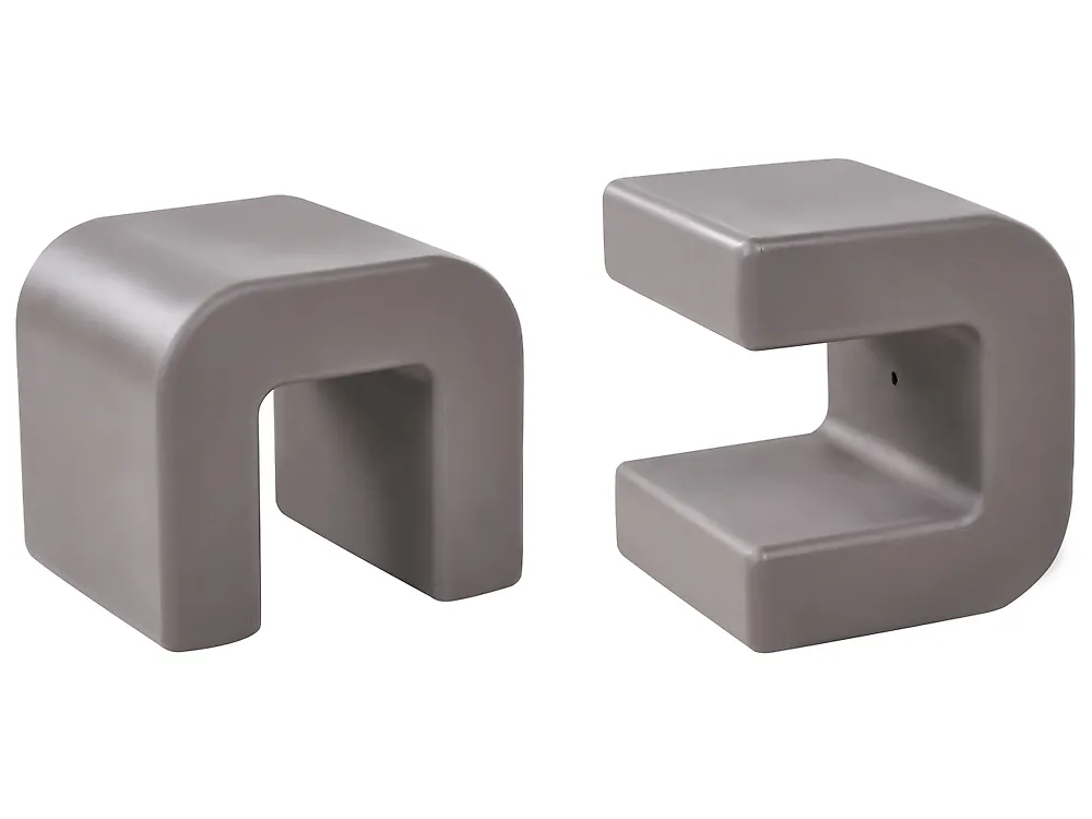 Set of 2 Side Tables MOZIA Taupe