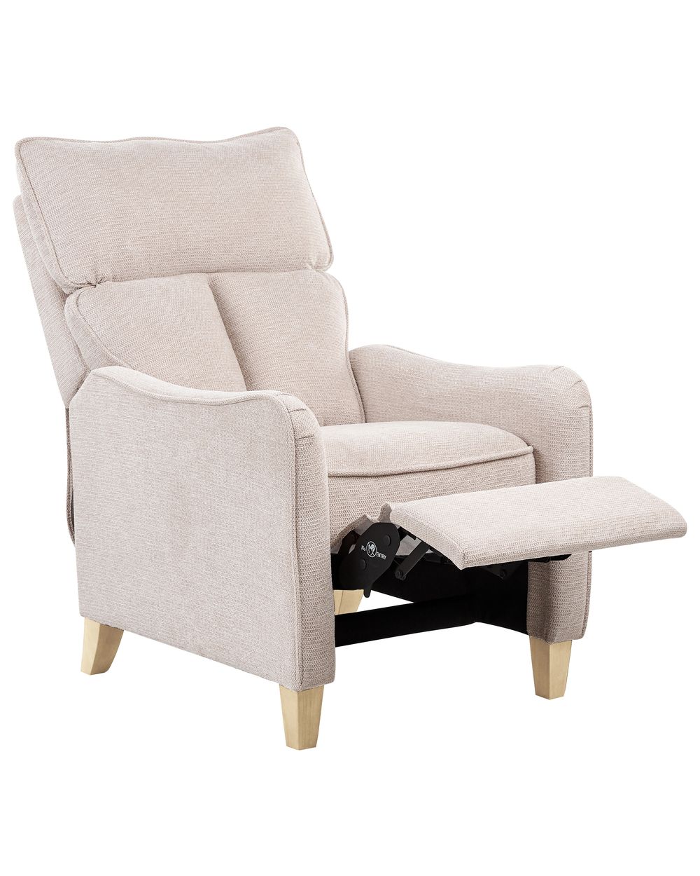 Recliner Chair ROYSTON with Footrest Fabric Beige