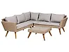 Garten Ecksofa mit Tisch 6-Sitzer VITTORIA Polyrattan Grau