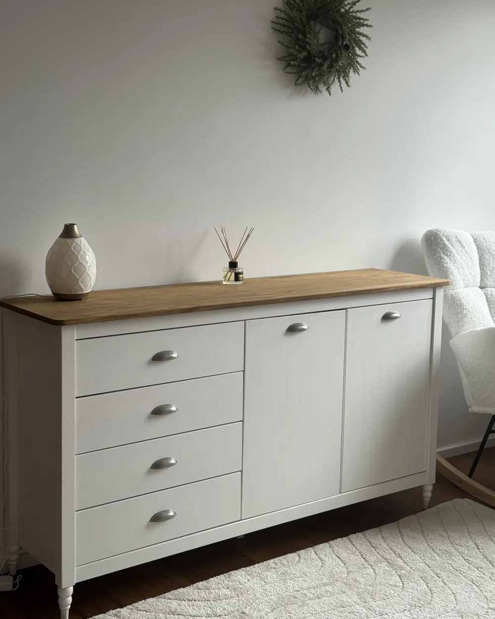 Sideboard mit 2 Türen SHILLINGTON Kiefernholz Weiß_1024191