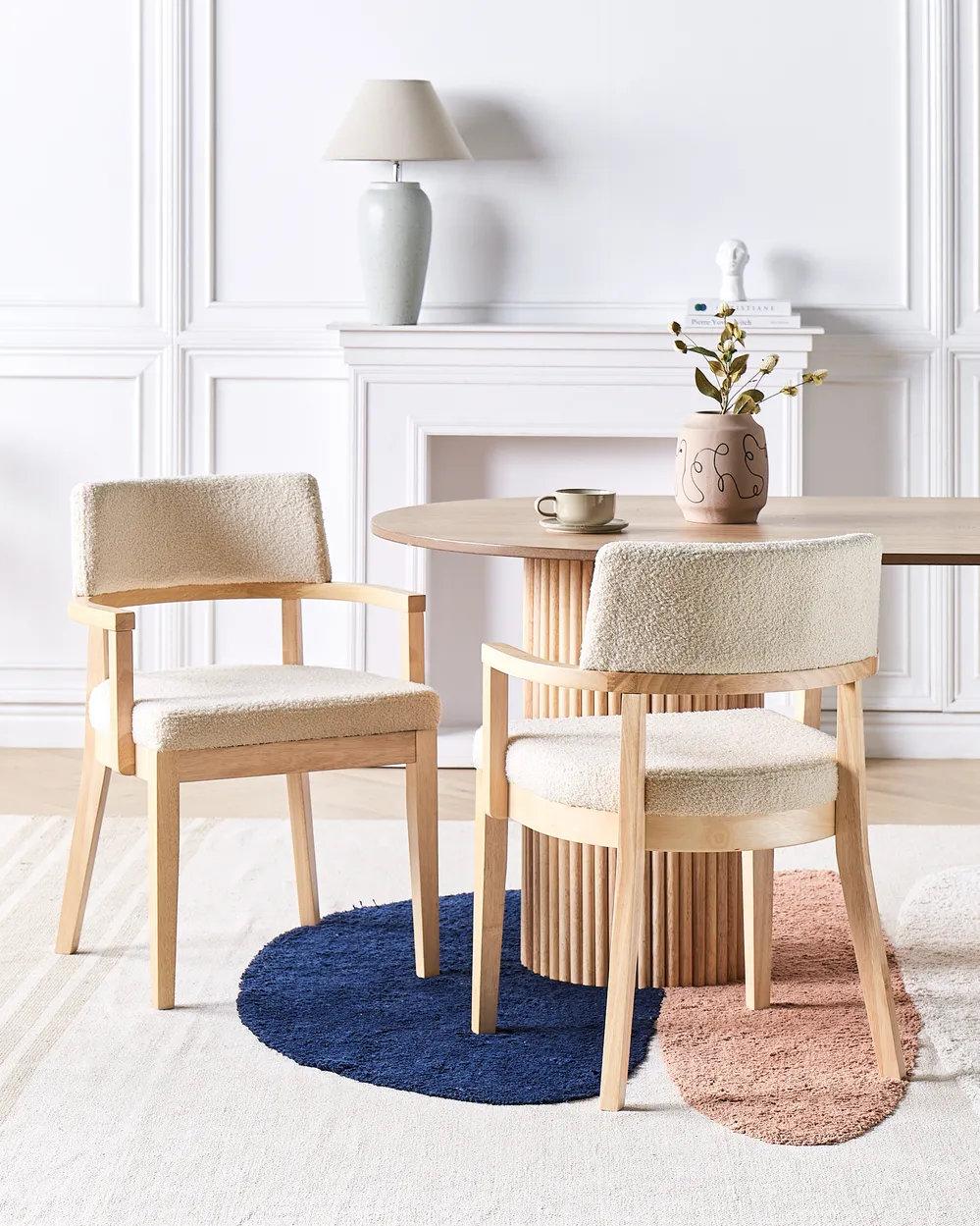 Esszimmerstuhl 2er Set DALBO Bouclé Hellbraun / Beige
