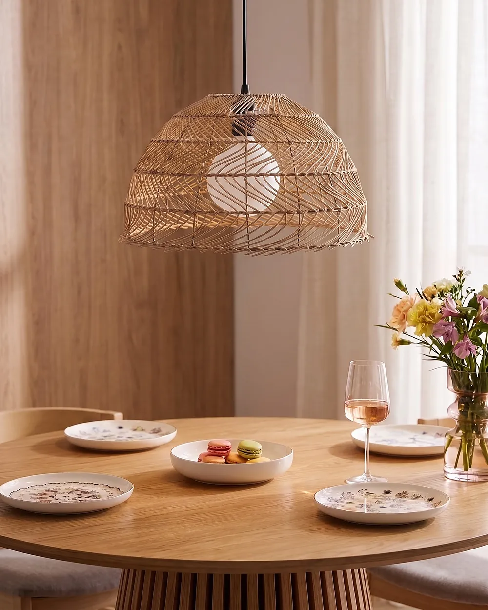 Pendant Lamp SELENGE Rattan Light Brown_1154840