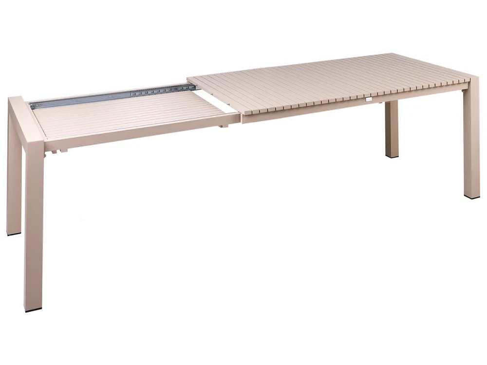 Ausziehbarer Gartentisch ARDESIO 160/220 cm 90 cm Metall Sandbeige_1064682