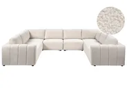 Modular U-Shape Sofa 8 Seater KIVVIK Boucle Off-White_1045861