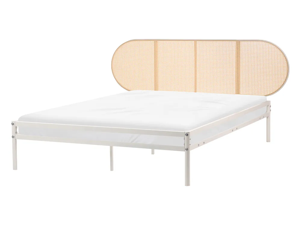 Bett mit Lattenrost Polyrattan BOULIN 140 x 200 cm Beige_1116888