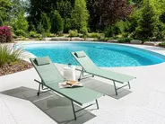 Gartenliege 2er Set SORONI mit Relaxfunktion Metall Hellgrün_1014161