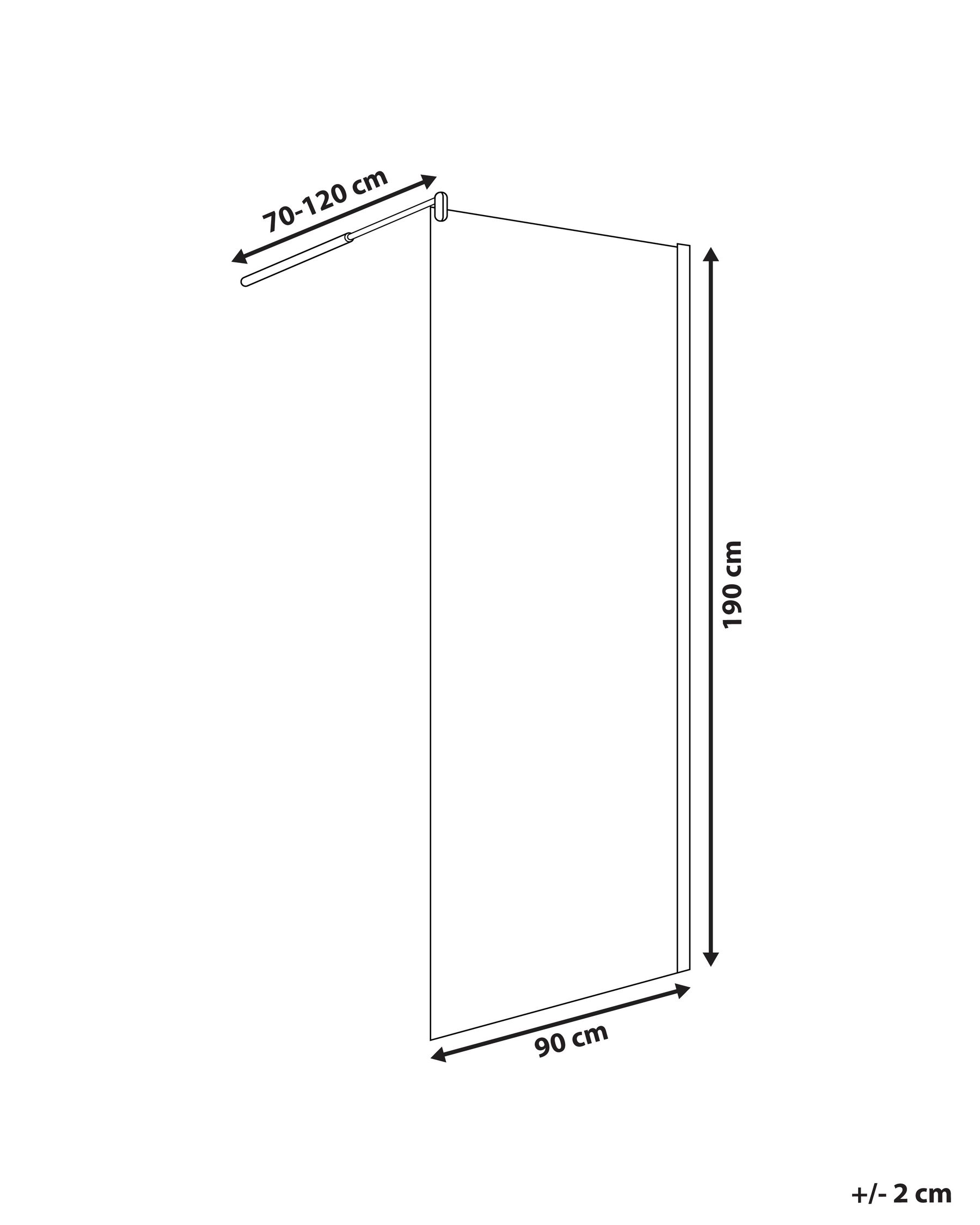 Duschwand AHAUS 90 x 190 cm Schwarz_944288