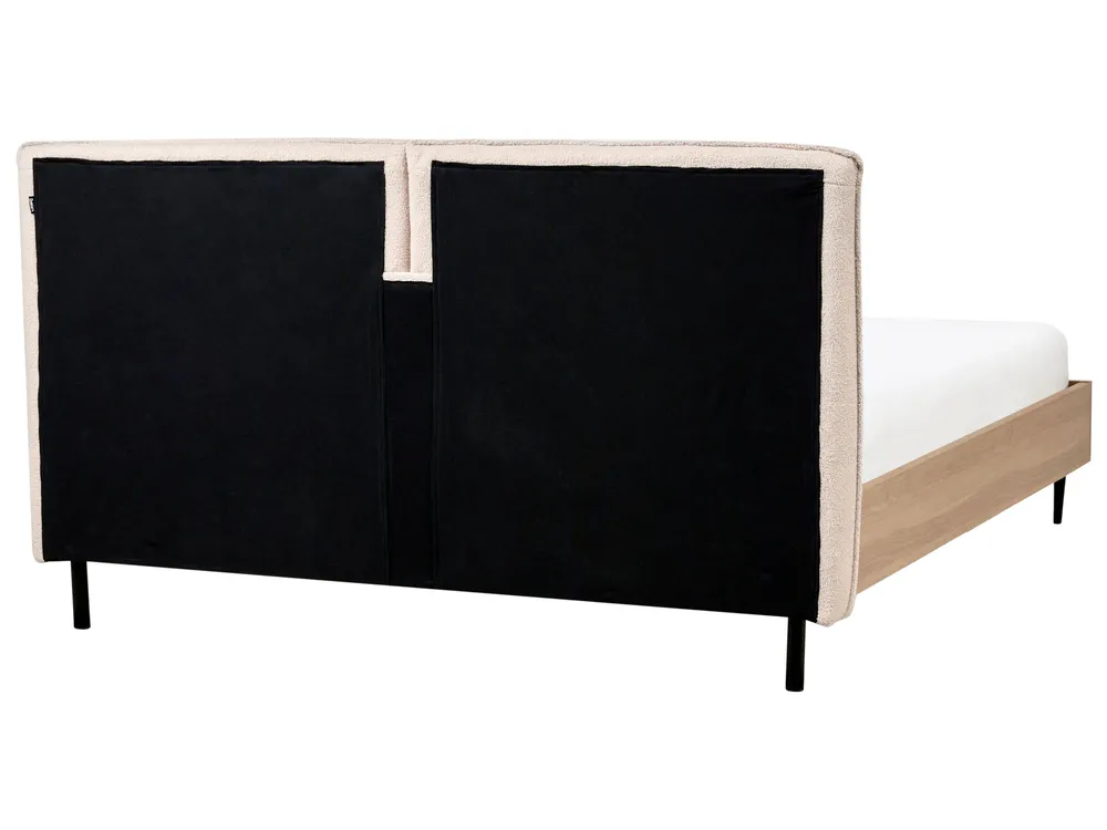 Bett mit Lattenrost Bouclé LIMANTON 160 x 200 cm Beige_971489
