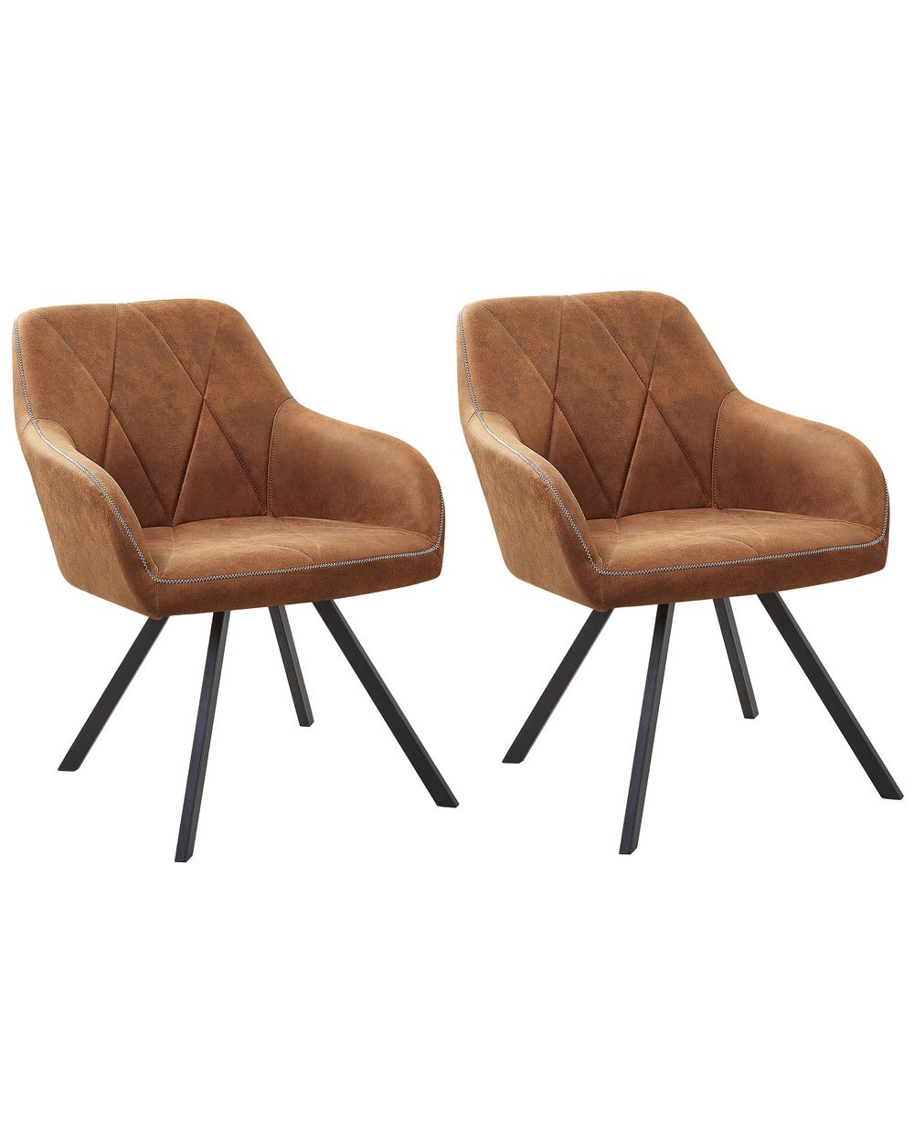 Set van 2 eetkamerstoelen MONEE Stof Goudbruin
