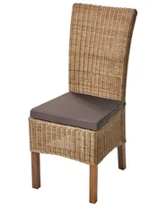 Set of 2 Dining Chairs ANDES Rattan Brown_1018488