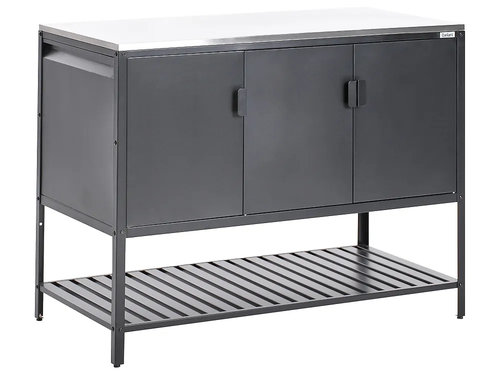 Outdoor-Küchenschrank MAENZA Schwarz Metall