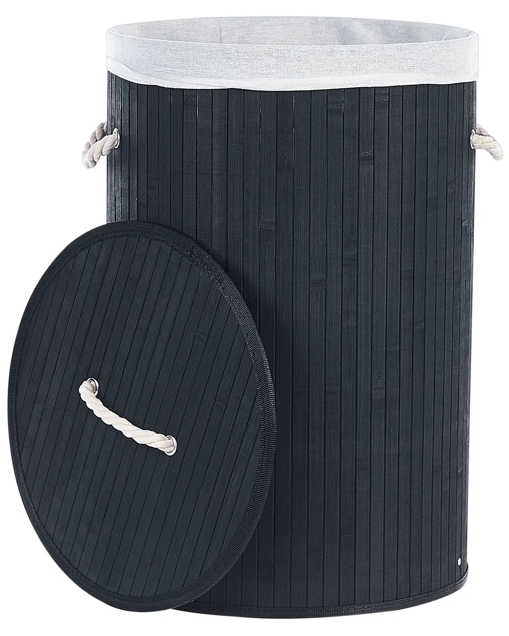 Wäschekorb SANNAR Bambus Schwarz 75 L_849823