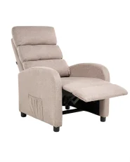 Fernsehsessel OTUS mit Fußstütze Stoff Taupe_1003310