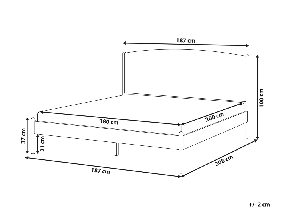 Bed Pine Wood CLAIRAC 180 x 200 cm (EU Super King) Light Brown_1020214