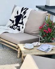 Outdoor Couchtisch TODI 45 cm 80 cm Bambus Braun_933173
