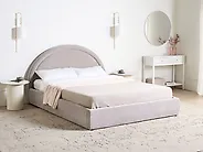 Bett mit Stauraum MOUZON Chenillegewebe Taupe 160 x 200 cm_1179103