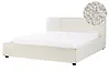 Bett mit Lattenrost Bouclé MIRANDE 160 x 200 cm Cremeweiß