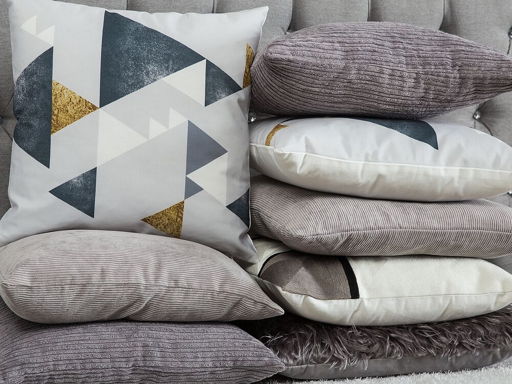 Dekokissen 2er Set NOLANA 45 x 45 cm Grau Ohne Muster