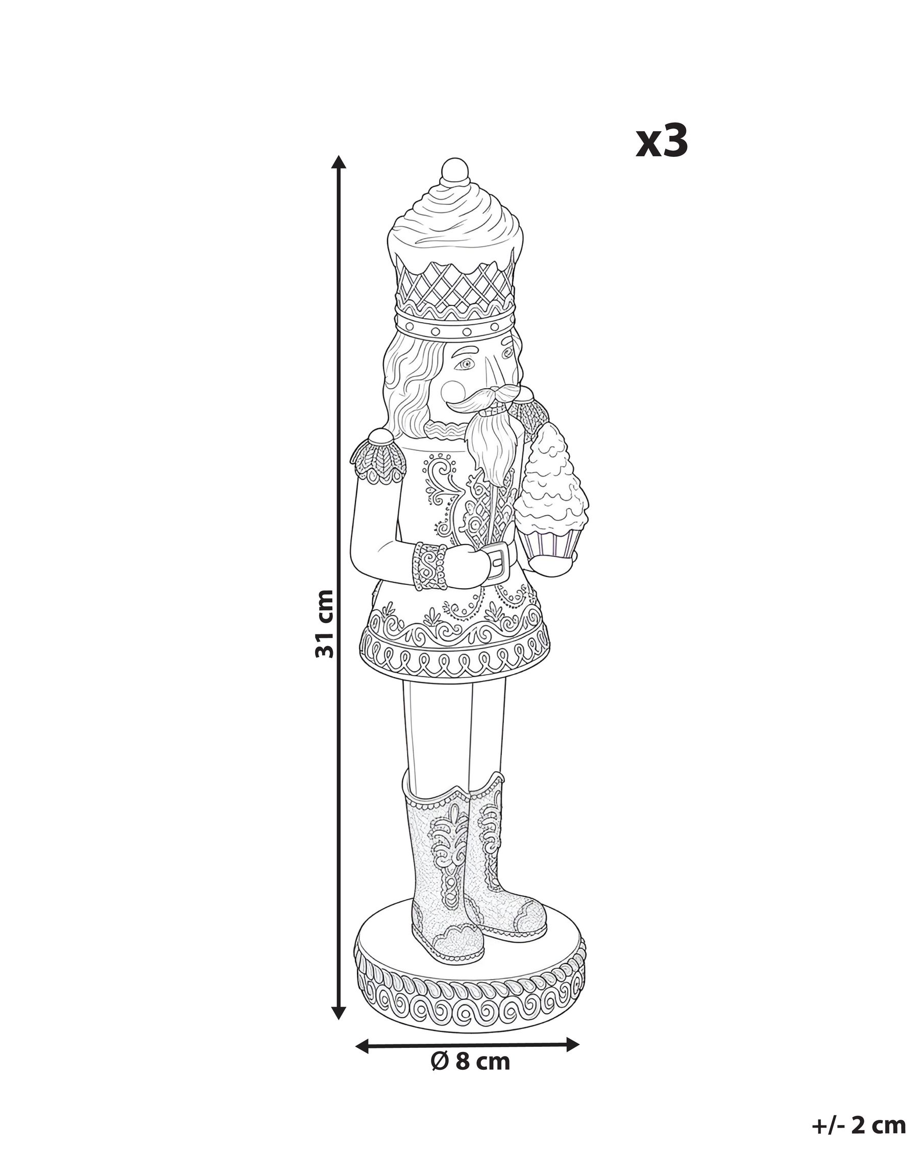 Lot de 3 figurines PERTTULA 31 cm Casse-noisette Multicolore_1175413
