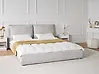 Bett mit Lattenrost Stoff BAJONNA 180 x 200 cm Hellgrau