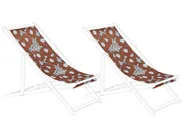 Ersatzstoff für Sonnenliege 2er Set ANZIO/AVELLINO 113 x 44 cm Rot_819891