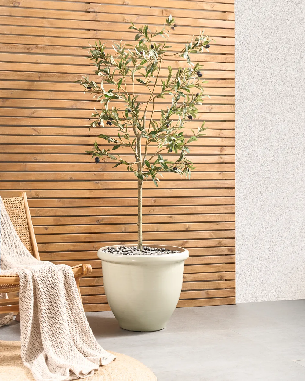 Blumenkübel TESALIA 49 cm Hellbeige_954130