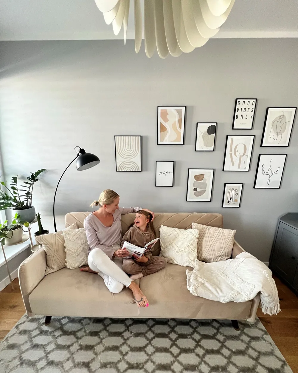 Schlafsofa 3-Sitzer SENJA Samtstoff Beige_861753