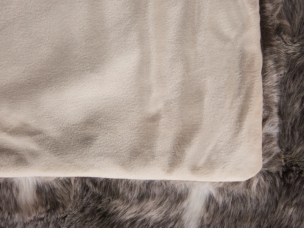 Kuscheldecke TADDART Stoff 180 x 220 cm Braun_812724