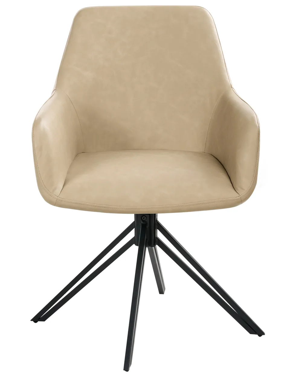 Set of 2 Dining Chairs SANSARC Faux Leather Beige_1026689