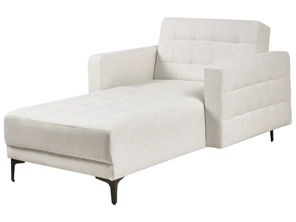 Chaiselongue ABERDEEN Stoff Cremeweiß