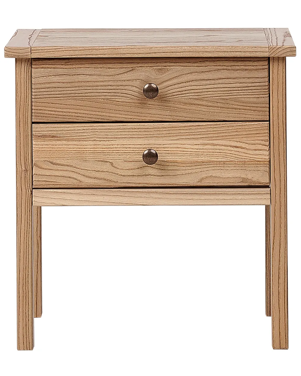 2 Drawer Bedside Table SALTON Sassafras Wood Brown_941481