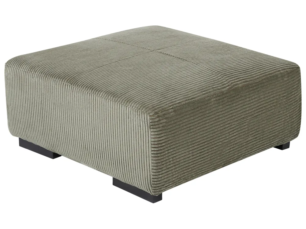 Ecksofa 4-Sitzer LUNGO mit Ottomane Cord Grün linksseitig_962286