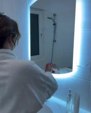 LED-Badezimmer-Spiegel BEZIERS 60 cm 78 cm Silber_998469
