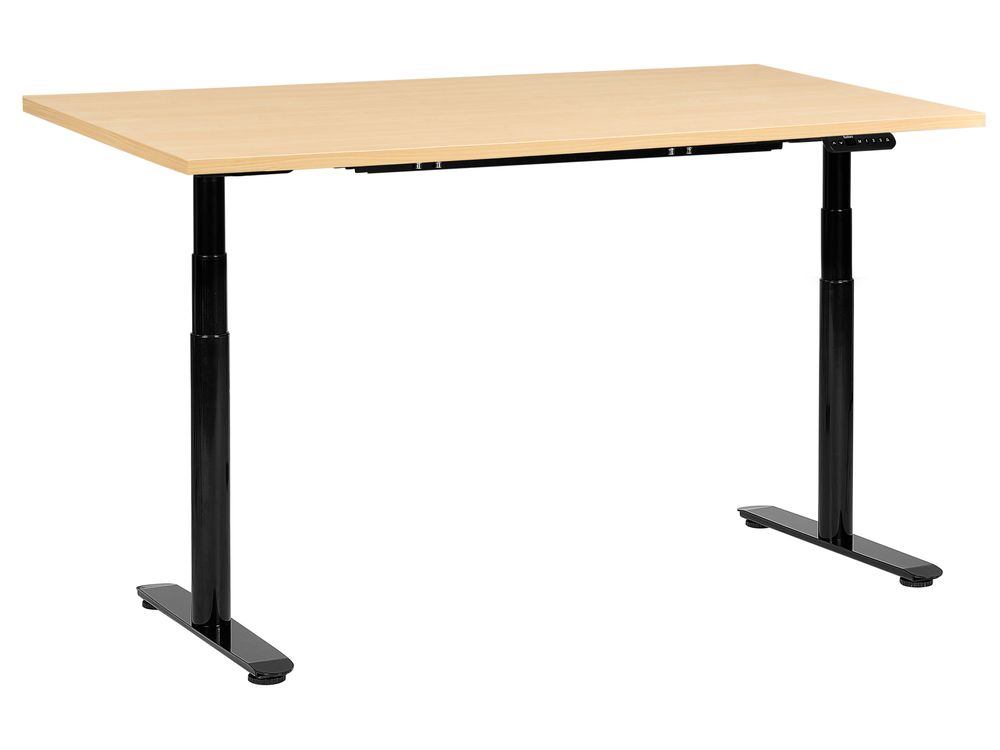 Bureau réglable en hauteur électriquement DESTINAS 160 cm 72 cm Noir/marron clair