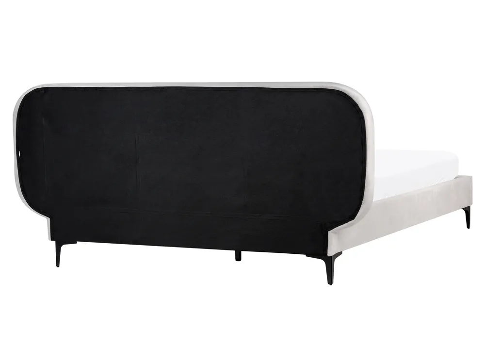 Krevet Samet SUZETTE 160 x 200 cm svijetlosivi_989480
