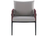 Garden Lounge Set with Table 4 Seater SCIACCA Metal Grey_825651