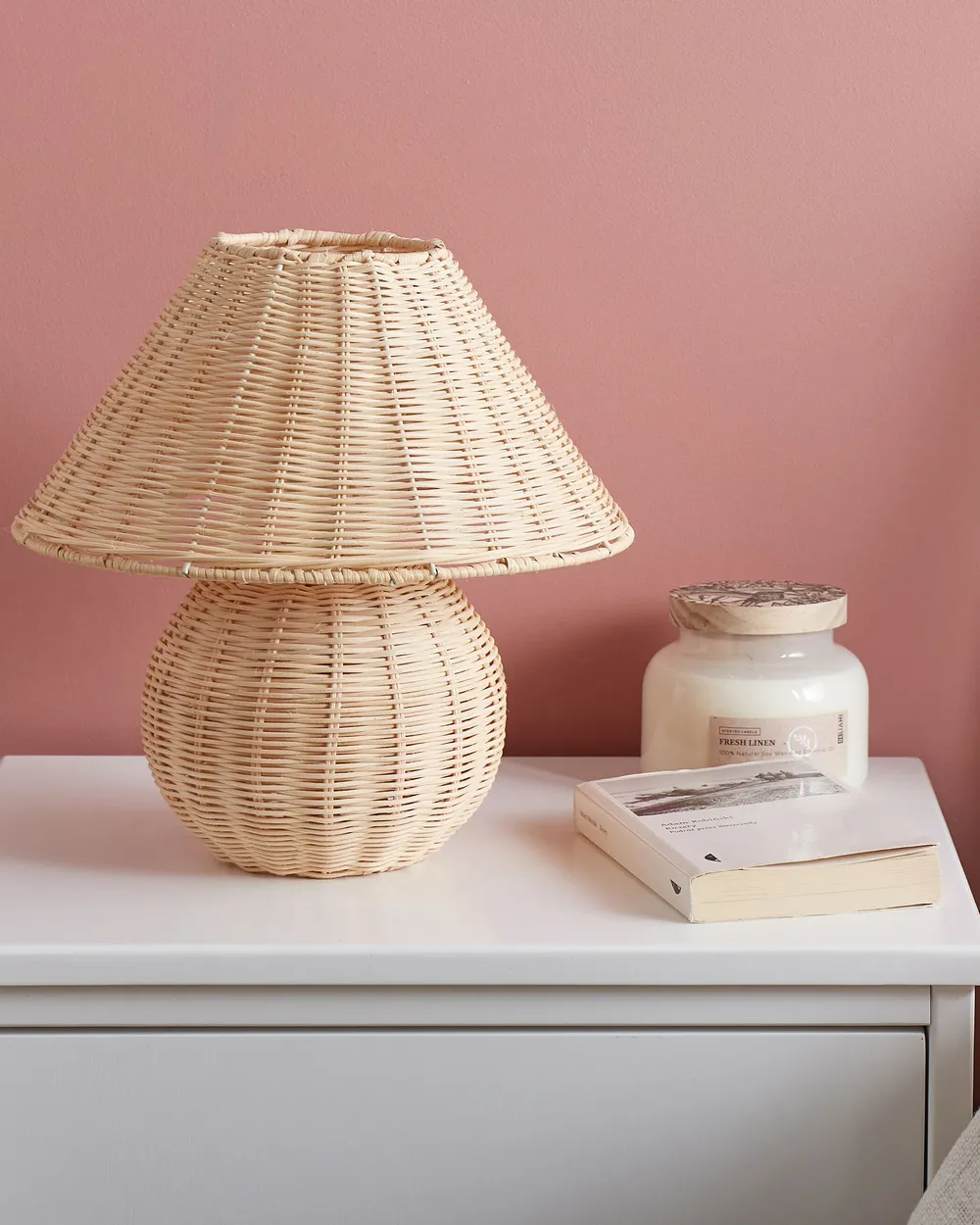 Tischlampe CINDER Rattan Naturfarben_891405