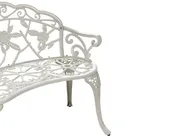 Garden Bench PIURA 88 cm Metal White_1012100