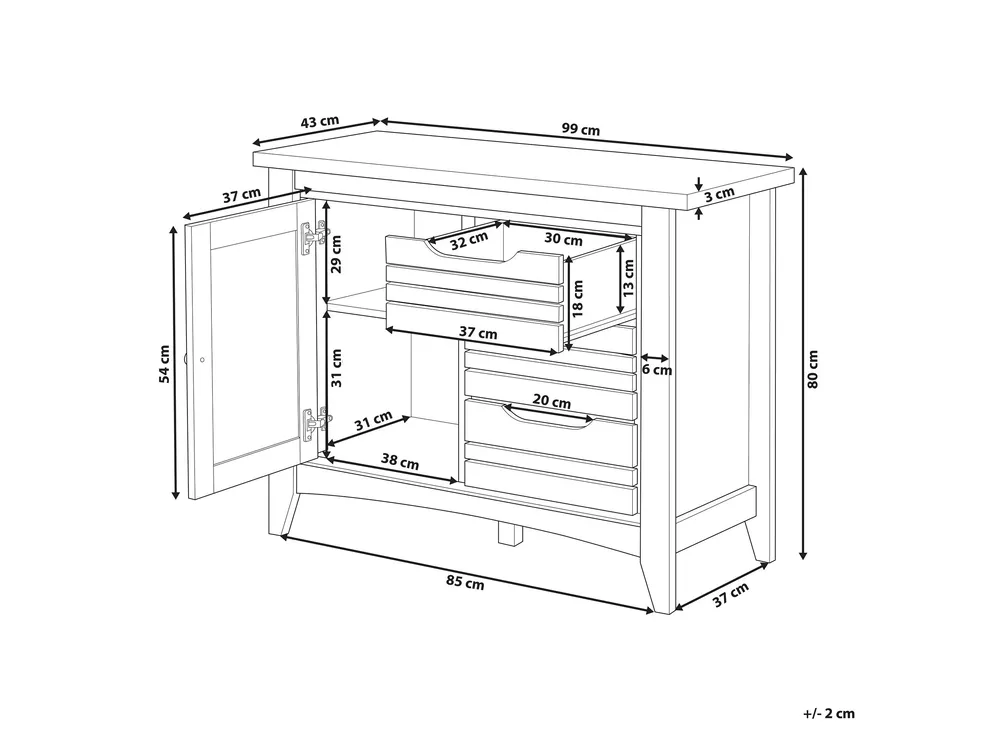 Sideboard mit 2 Türen AGORA Braun_774277