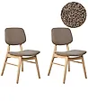 Esszimmerstuhl 2er Set ELAINE Bouclé Hellbraun / Taupe