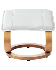 Massage Chair MAJESTIC with Footstool Faux Leather White_697990