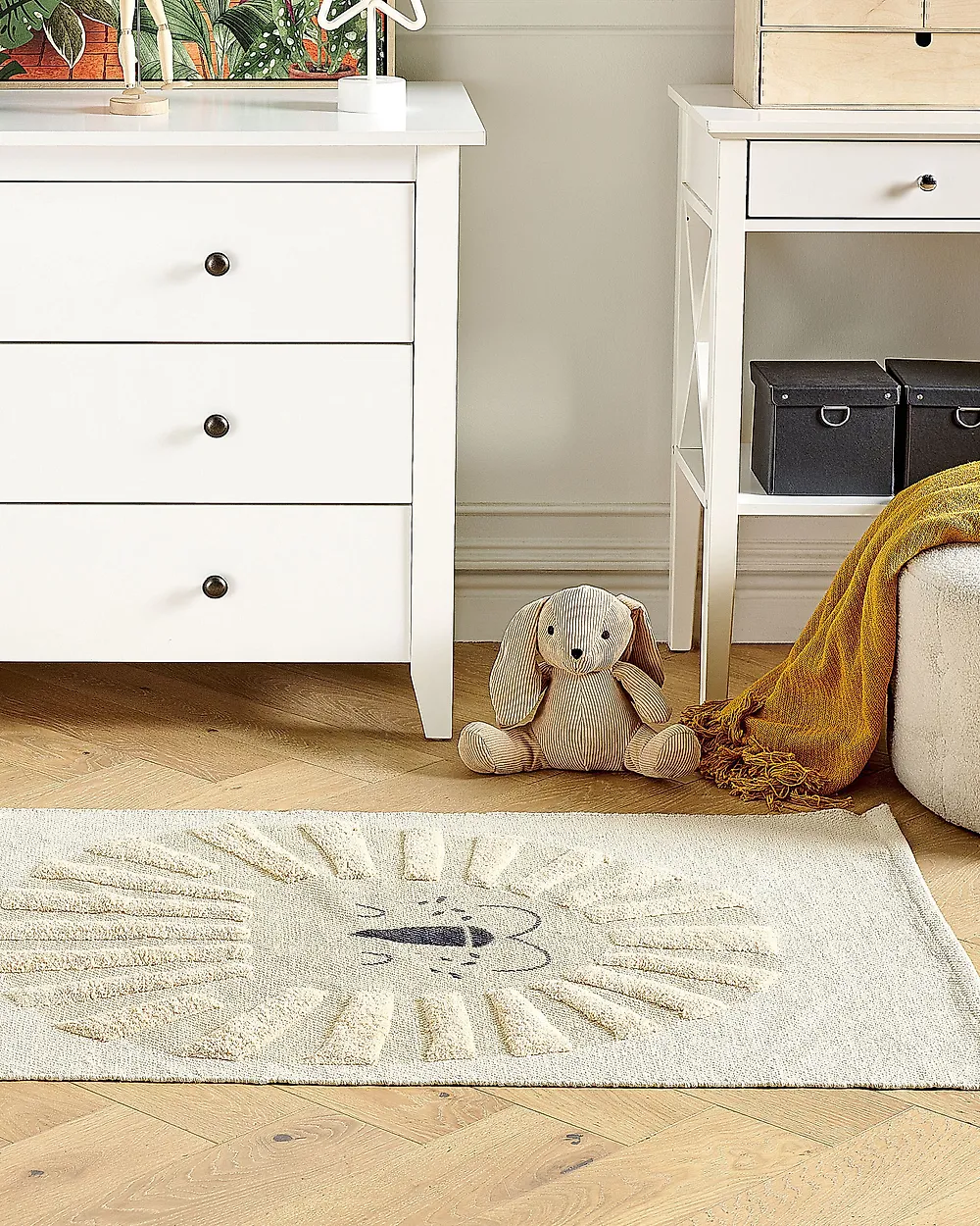 Kinderteppich BALARI Beige 80 x 150 cm Baumwolle_1184756