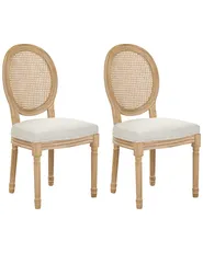 Set of 2 Chairs NIVLOC Wood Light Brown/ Beige_1090748
