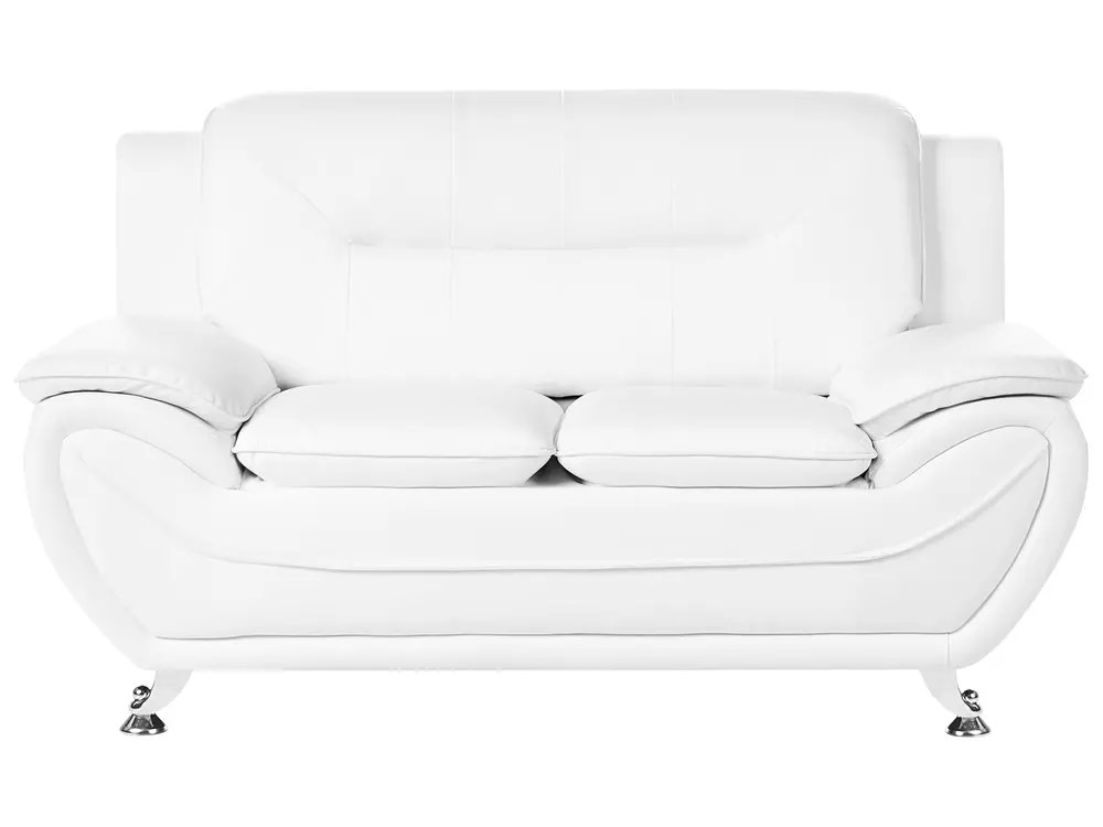Sofa 2-Sitzer LEIRA Kunstleder Weiß