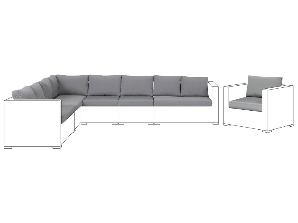 Set navlaka za vrtne jastuke XXL Sivi