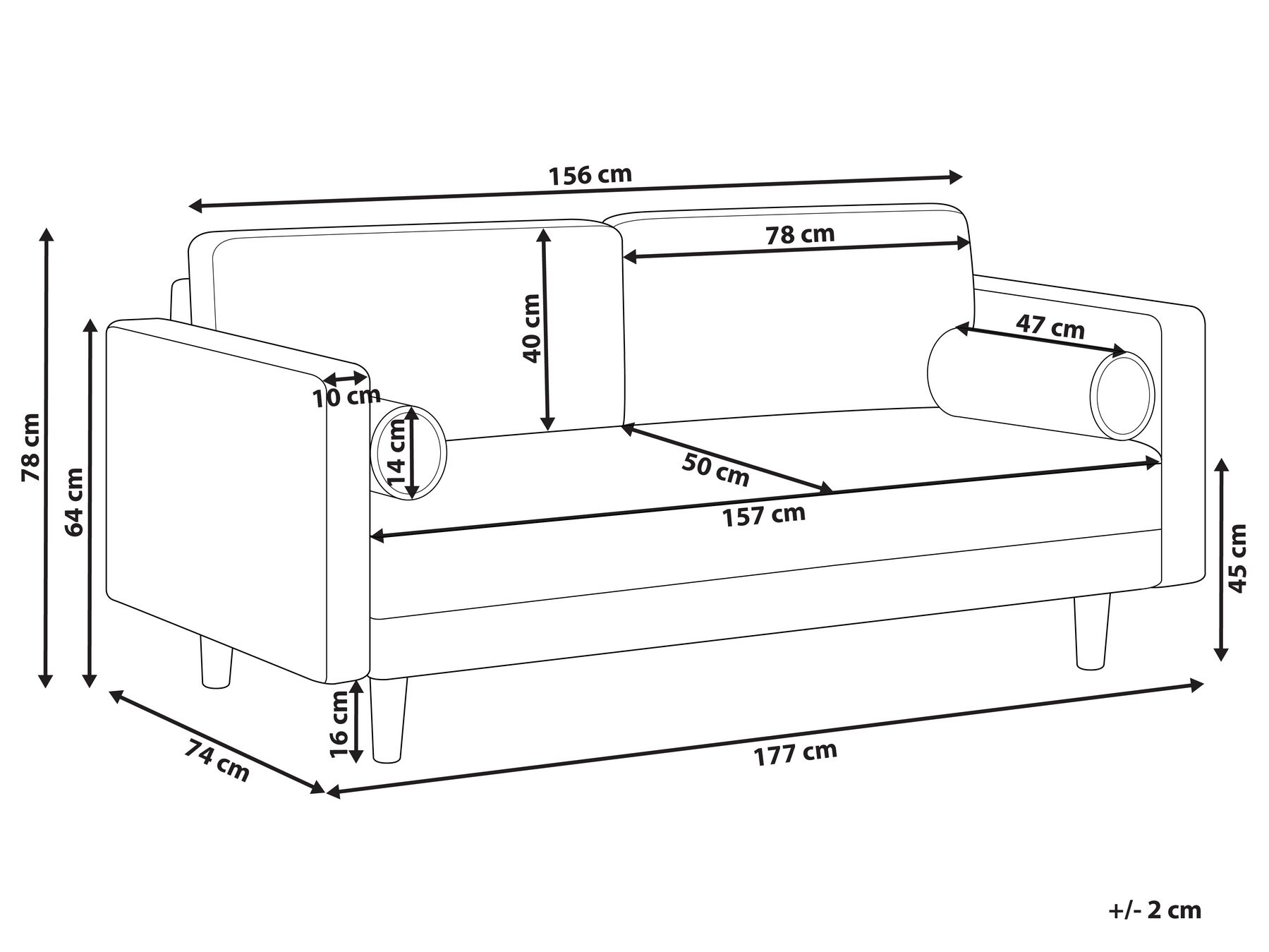 Sofa 3-Sitzer NURMO Stoff Dunkelgrün_896035