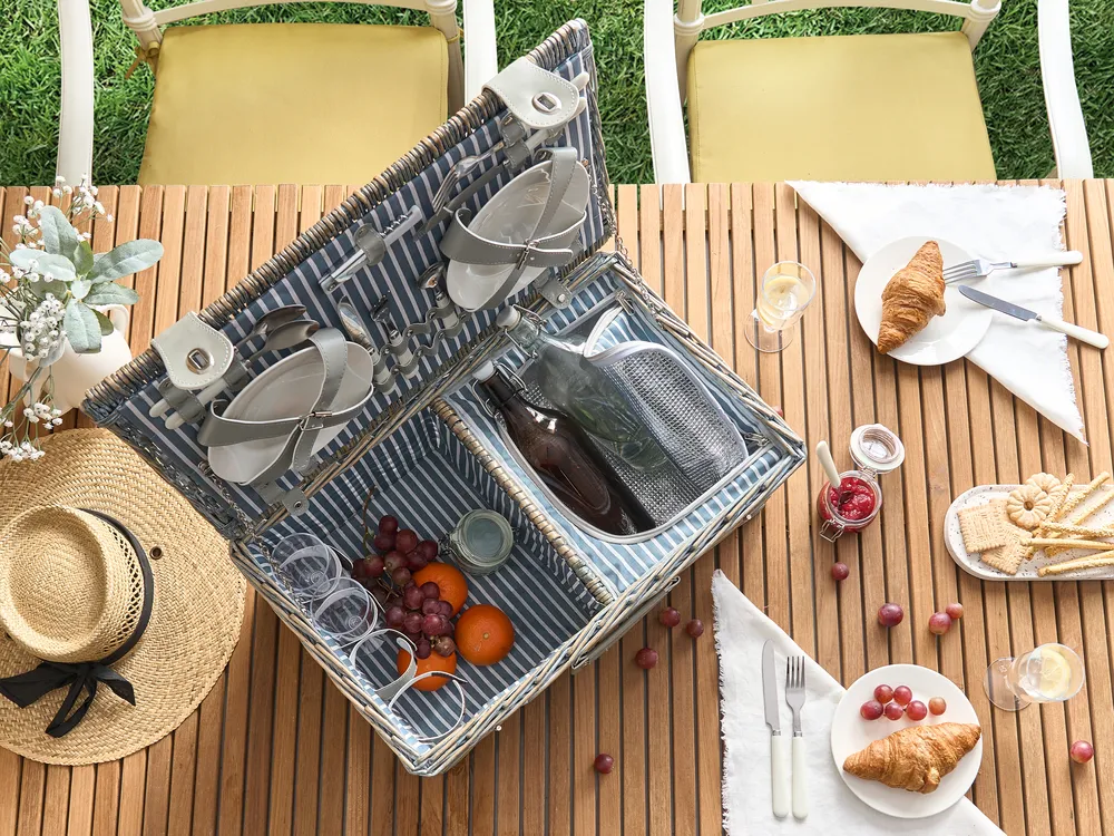 Picknickkorb FIGUE Geflecht Grau_964290