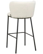 Set of 2 Bar Chairs MINA Boucle White_1059678