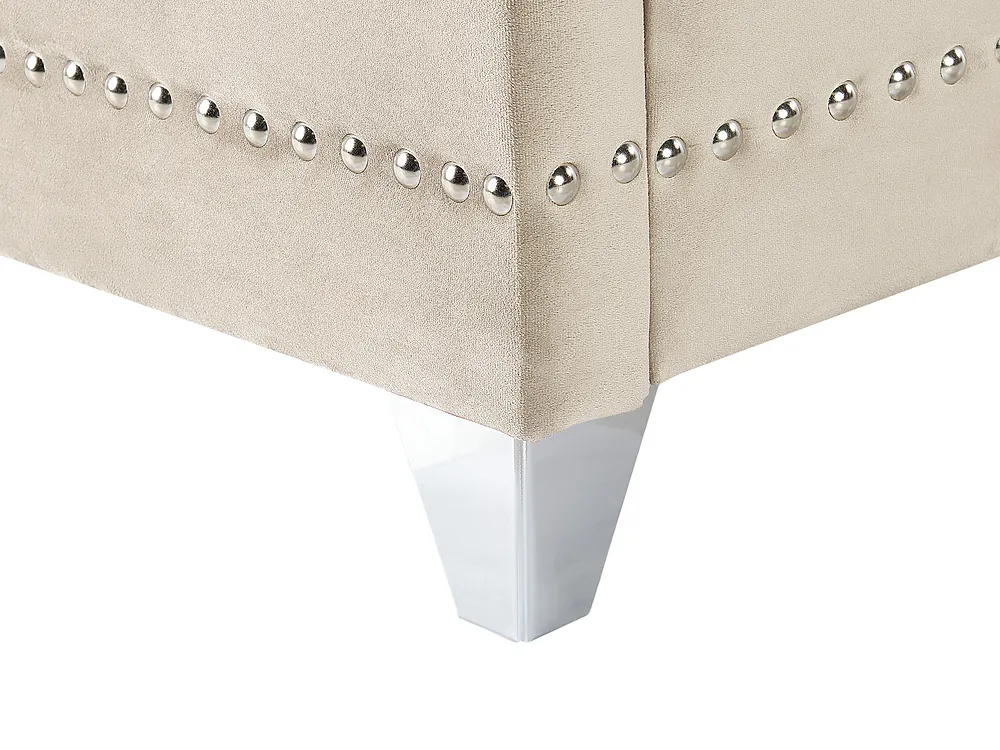 Bed Velvet AYETTE 160 x 200 cm (EU King Size) Beige_832231